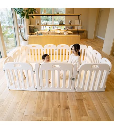 Amazon.co.jp: UBRAVOO ベビーサークル 折りたたみ式 160cm*156cm ドア